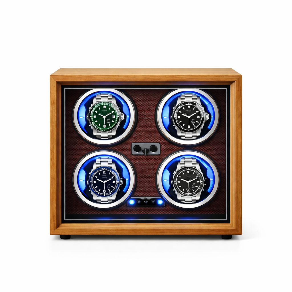 4 Watch Winder – Wood / Leather