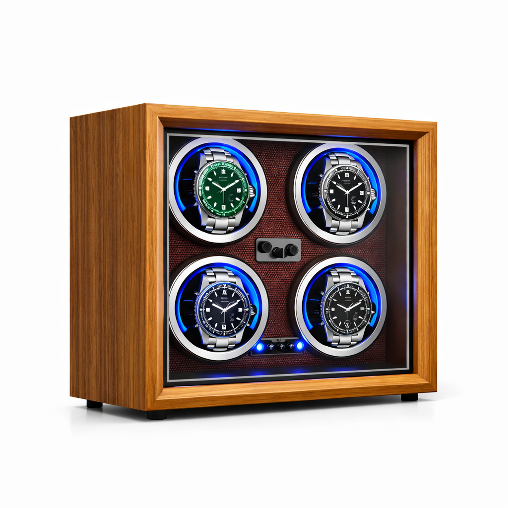 4 Watch Winder – Wood / Leather