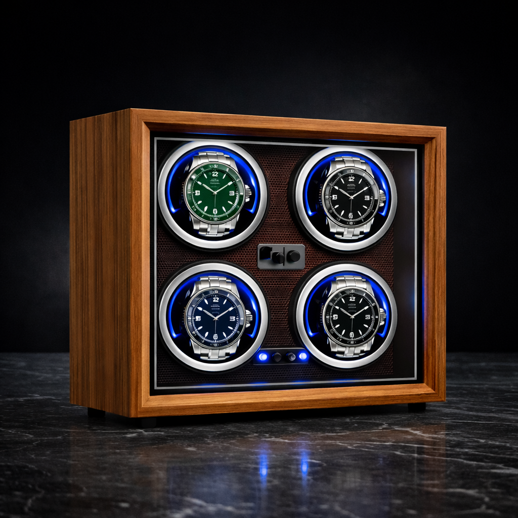 4 Watch Winder – Wood / Leather
