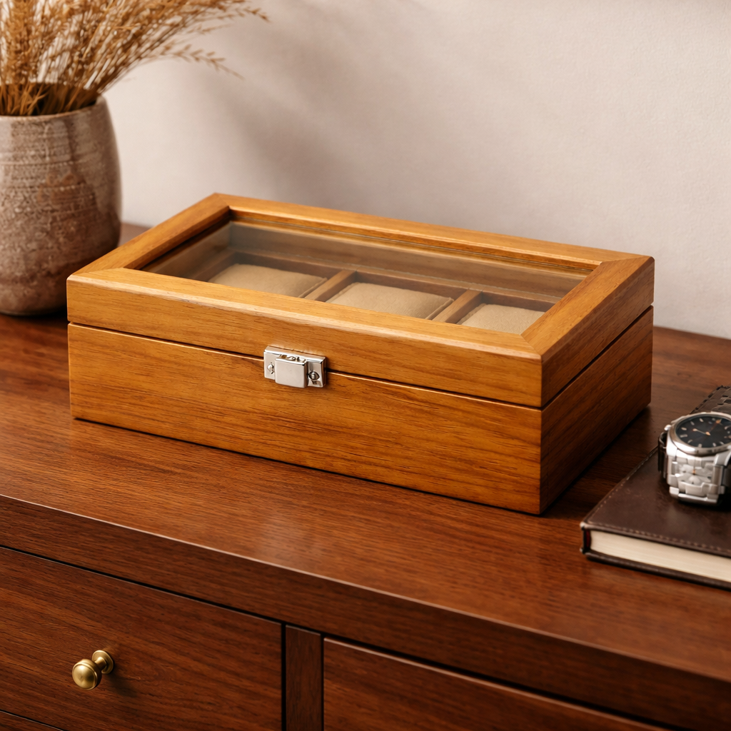 3 Watch Box – Light Wood